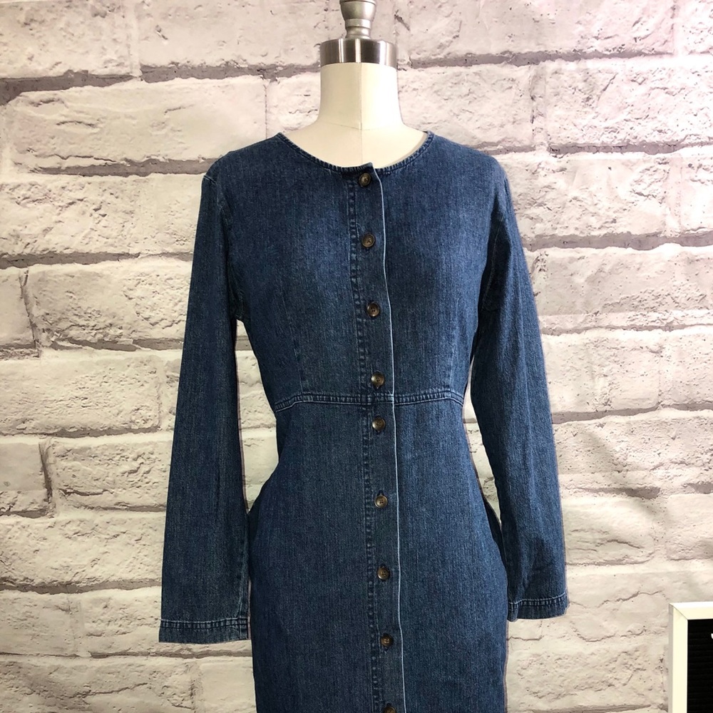 Vintage Denim Button Down Dress